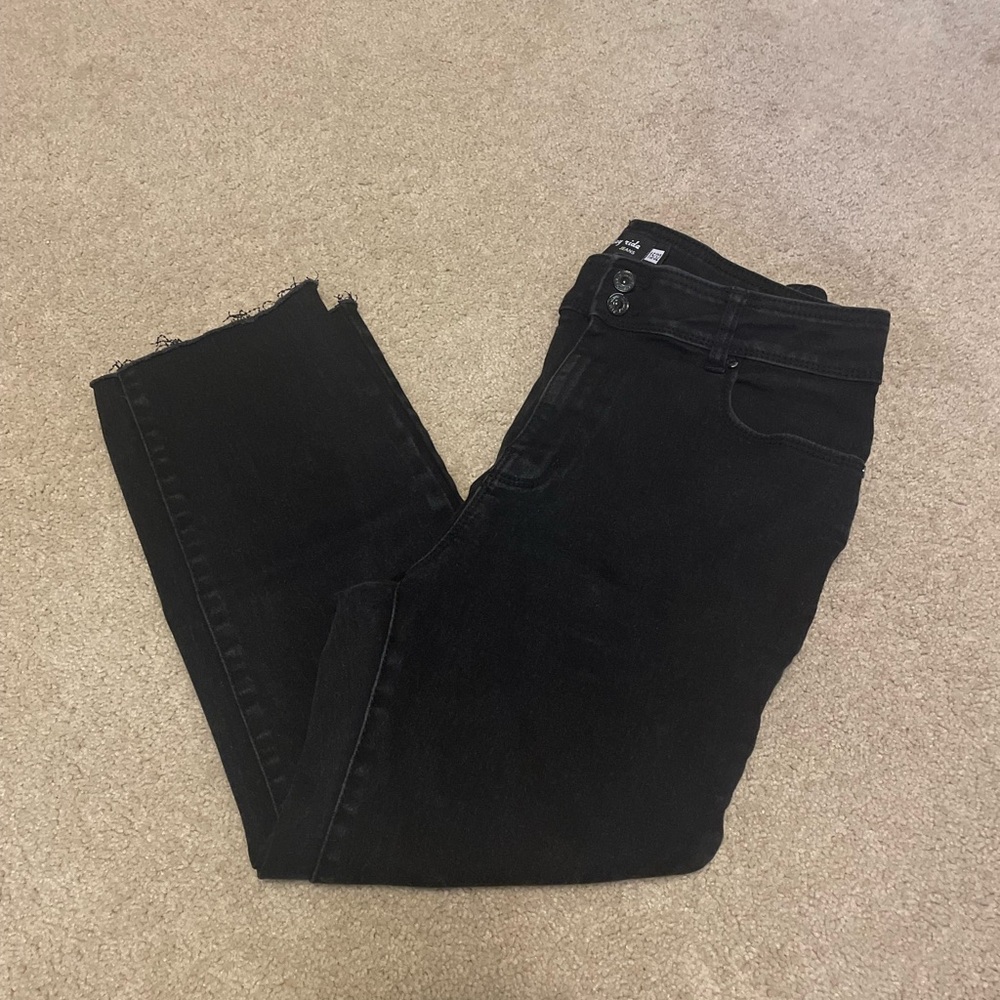 Monkey Ride Cut Off Black Jeans
